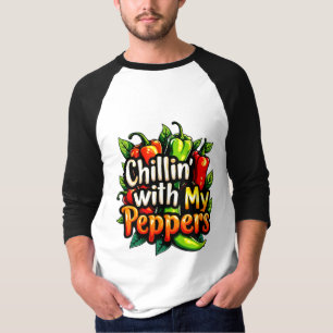 Camiseta Chillin' con mis pimientos - gráfico de chile colo