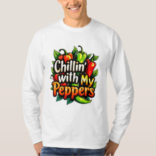 Camiseta Chillin' con mis pimientos - gráfico de chile colo