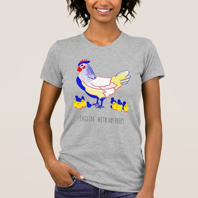 Camiseta "Chillin' con mis pimientos" Hen con chicles (Anverso)