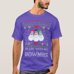 Camiseta Chillin' Con Mis Snowmiers Feo Navidades Snowman T