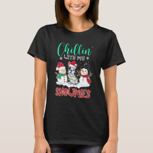 Camiseta Chillin con mis Snowmies Bulldog francés Santa Chr