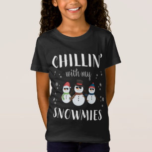 Camiseta Chillin' Con Mis Snowmies Divertidos Navidades Cut