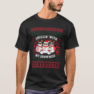 Camiseta Chillin' Con Mis Snowmies graciosos Navidades