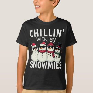 Camiseta Chillin' Con Mis Snowmies Navidades De Snowman