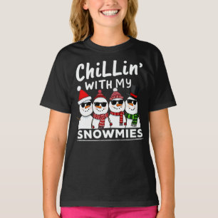 Camiseta Chillin' Con Mis Snowmies Navidades De Snowman