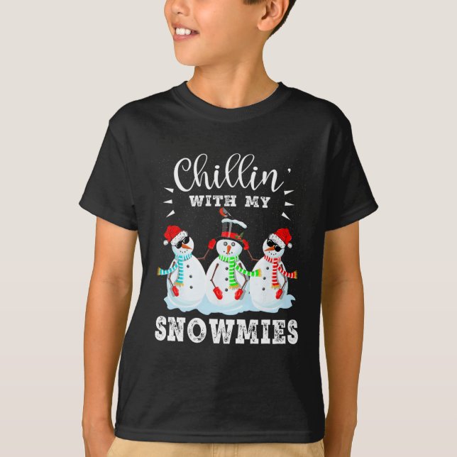 Camiseta Chillin Con Mis Snowmies Navidades Graciosos (Anverso)