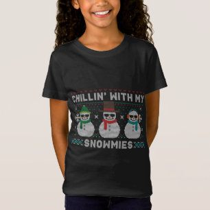Camiseta Chillin' Con Mis Snowmies pre-K Té De Navidades Ab