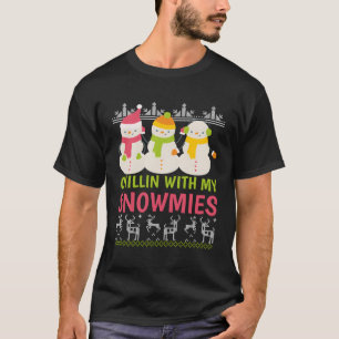 Camiseta Chillin Con Mis Snowmies Snowman Para Navidades