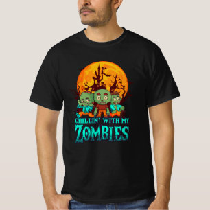 Camiseta Chillin Con Mis Zombies Cute Zombies Halloween