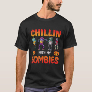 Camiseta Chillin Con Mis Zombies Halloween Niños T Shir