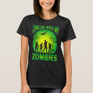 Camiseta Chillin Con Mis Zombies Noches De Horror Niños Chi