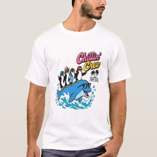 Camiseta Chillin Crew Surf Club Pingüino Delfín