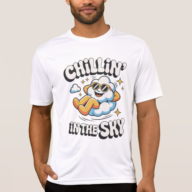 Camiseta Chillin' en el diseño de la nube Sky Retro para el (Anverso)