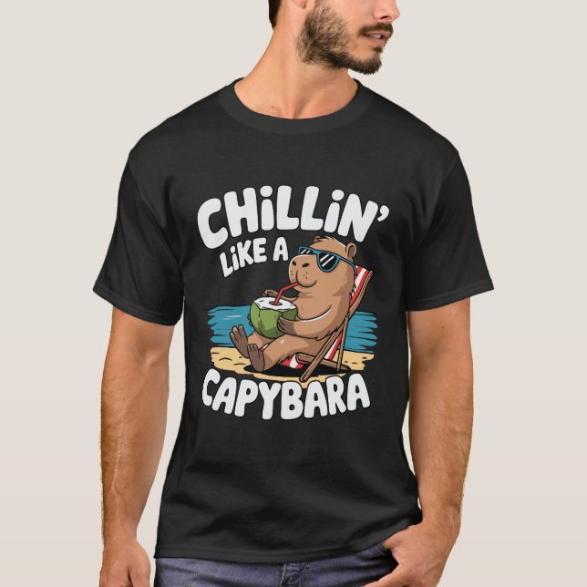 Camiseta Chillin' Like a Capybara Funny Summer Vacation  (Anverso)