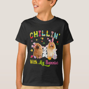 Camiseta Chillin With My Bunnies Cute Bunny Pomeranian Dogs