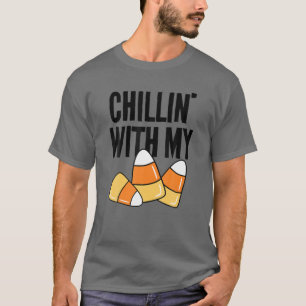 Camiseta Chillin' With My Candy Corns Funny Kids Adults Hal