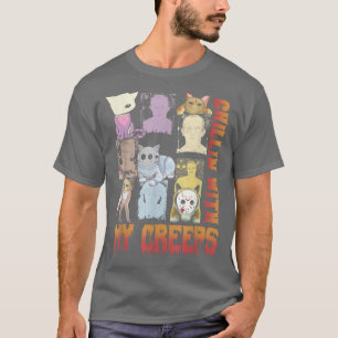 Camiseta Chillin with My Creeps Funny Cat Horror Movies Ser