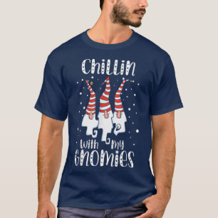 Camiseta Chillin With My Gnomies Christmas Day Garden Gnome
