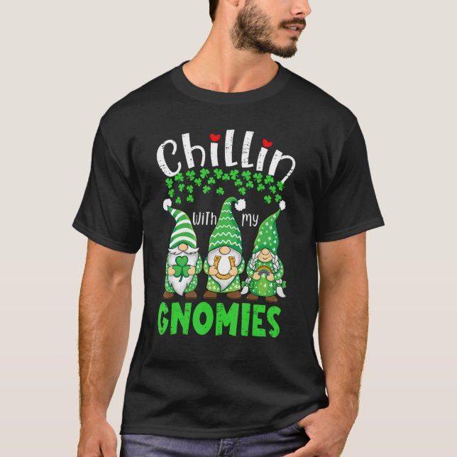 Camiseta Chillin With My Gnomies St Patrick Day Gnomes Gard (Anverso)