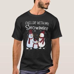 Camiseta Chillin With My Snowmies Family Pajamas Snowman Ch