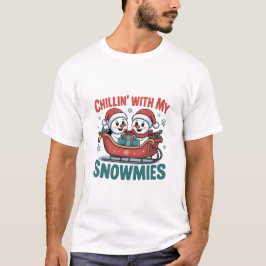 Camiseta Chillin’ With My Snowmies Snowman Cute Christmas