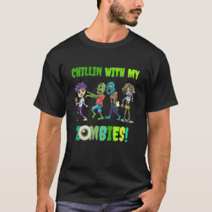 Camiseta Chillin With My Zombies Halloween Men Boys Kids Z