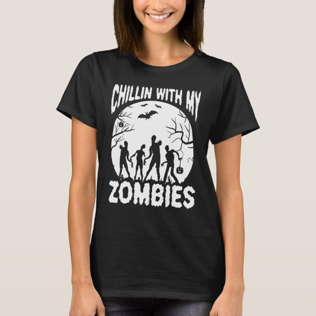 Camiseta Chillin With My Zombies Horror Nights Boys Girls K (Anverso)