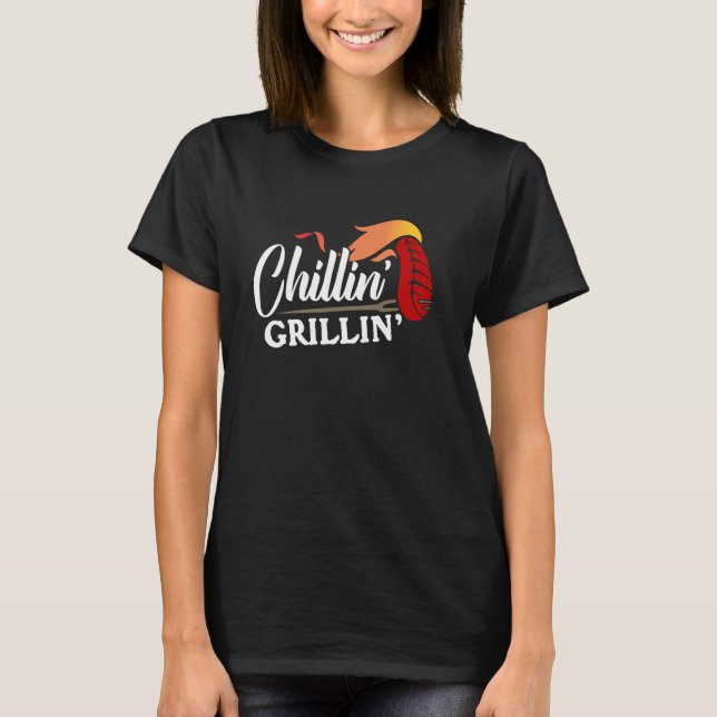 Camiseta Chillin' Y Grillin Funny BBQ Grill Master Grill (Anverso)
