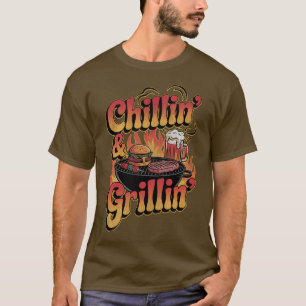Camiseta Chilling and Grilling  BBQ, Burgers & Beer Vibes 