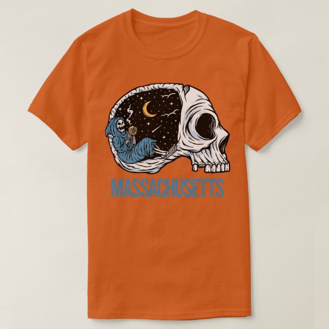 Camiseta Chilling Skeleton Massachusetts (Diseño del anverso)