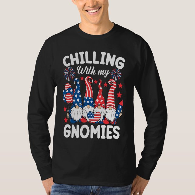 Camiseta Chilling With My Gnomies 4th of July  Gnome Us Fla (Anverso)