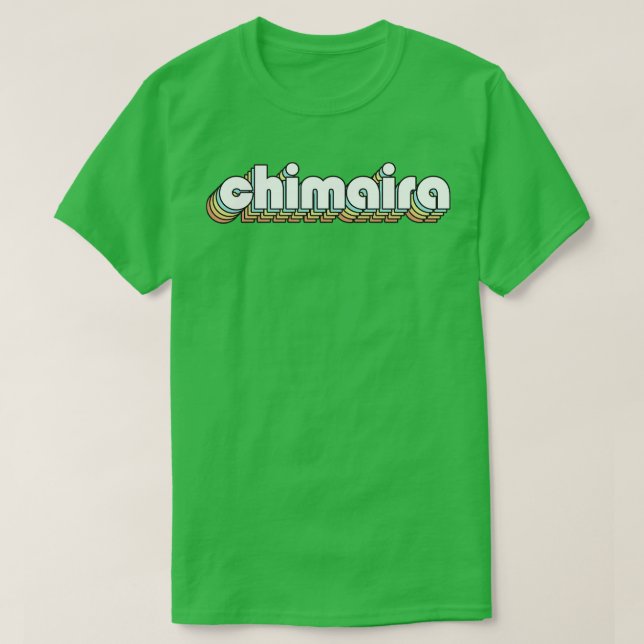 Camiseta Chimaira retro estilo arcoiris tipográfico estilo  (Diseño del anverso)