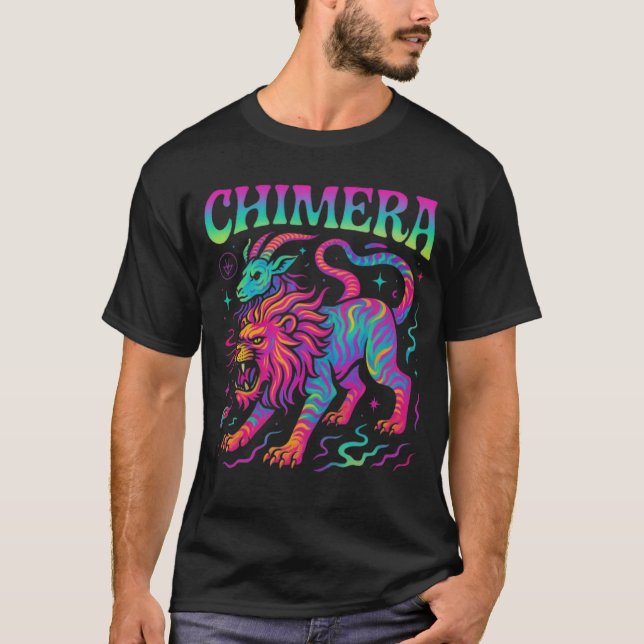 Camiseta Chimera psicodélica - Bestia Mythcore (Anverso)