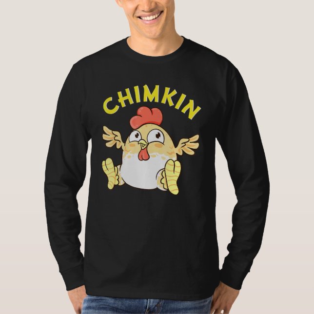 Camiseta Chimkin Grasa Derpy Chicken Meme Agricultor de Pol (Anverso)