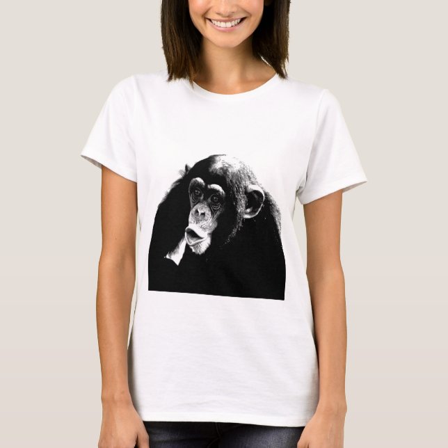 Camiseta Chimpancé blanco negro (Anverso)