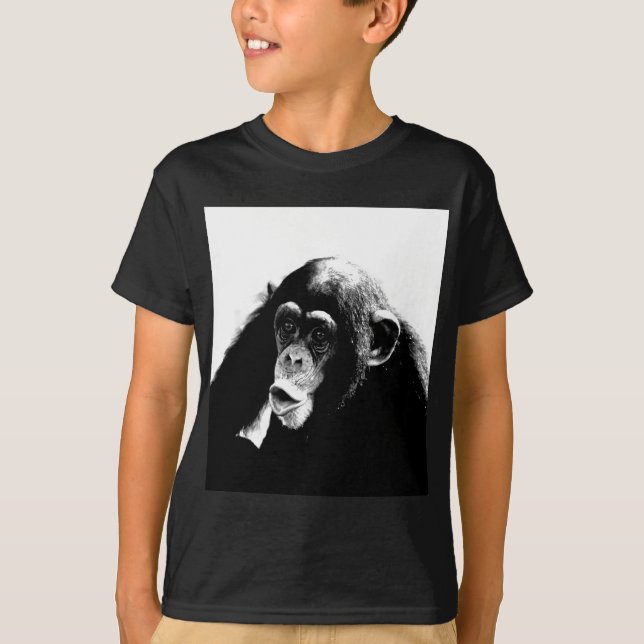 Camiseta Chimpancé blanco negro (Anverso)