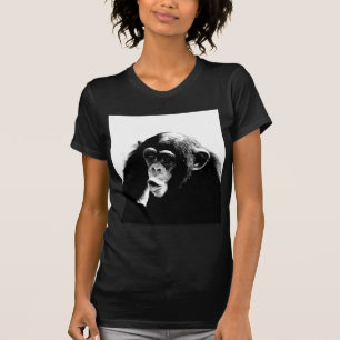 Camiseta Chimpancé blanco negro