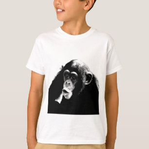 Camiseta Chimpancé blanco negro