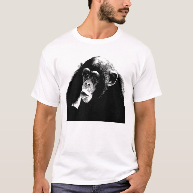 Camiseta Chimpancé blanco negro (Anverso)