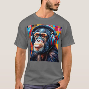 Camiseta Chimpancé con auriculares