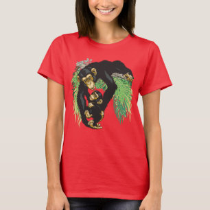 Camiseta chimpancé con bebé