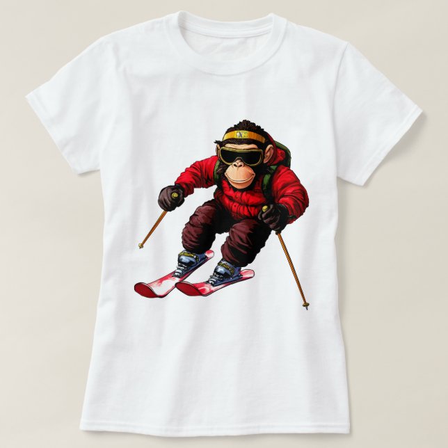 Camiseta Chimpancé de esquí (Diseño del anverso)