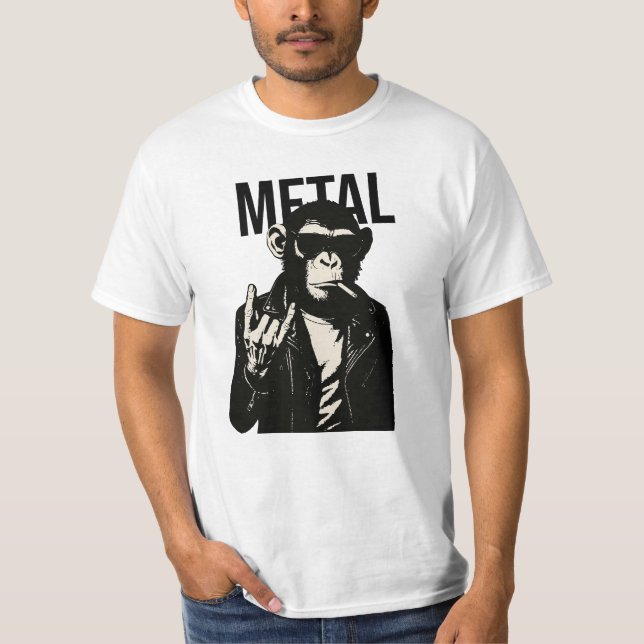 Camiseta Chimpancé de Metal Rebelde (Anverso)