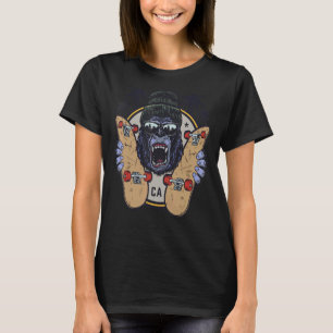 Camiseta Chimpancé De Mono Con Gafas De Sol Y Skyboard 1