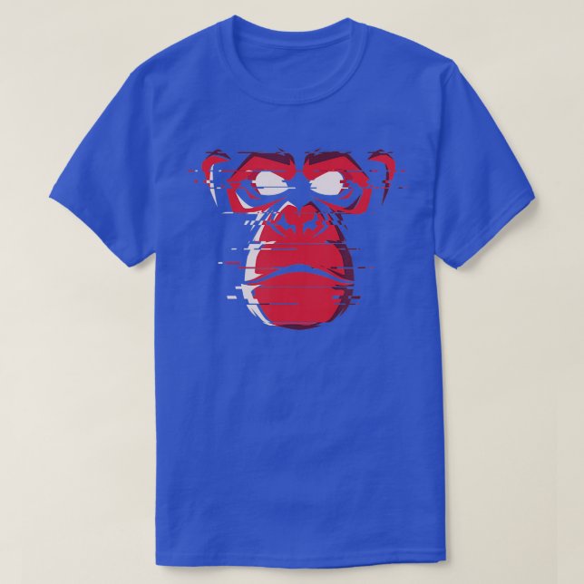 Camiseta Chimpancé de mono de gorila rojo enojado (Diseño del anverso)