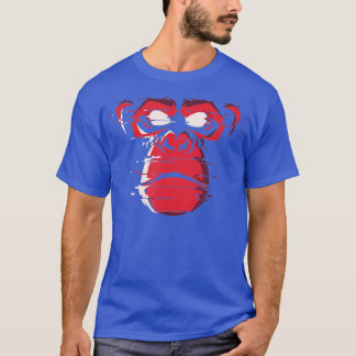 Camiseta Chimpancé de mono de gorila rojo enojado