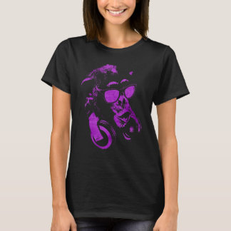 Camiseta Chimpancé De Monos Con Gafas De Sol Y Auriculares 