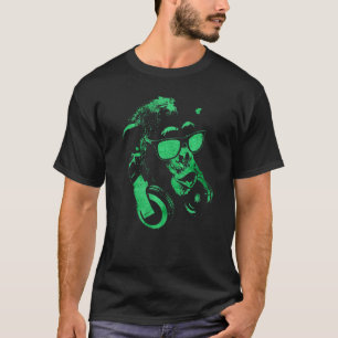 Camiseta Chimpancé De Monos Con Gafas De Sol Y Auriculares 