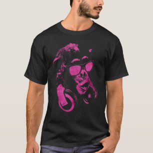 Camiseta Chimpancé De Monos Con Gafas De Sol Y Auriculares