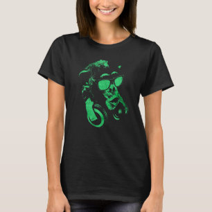 Camiseta Chimpancé De Monos Con Gafas De Sol Y Auriculares